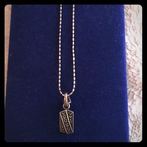 Designer marcasite silver chain necklace